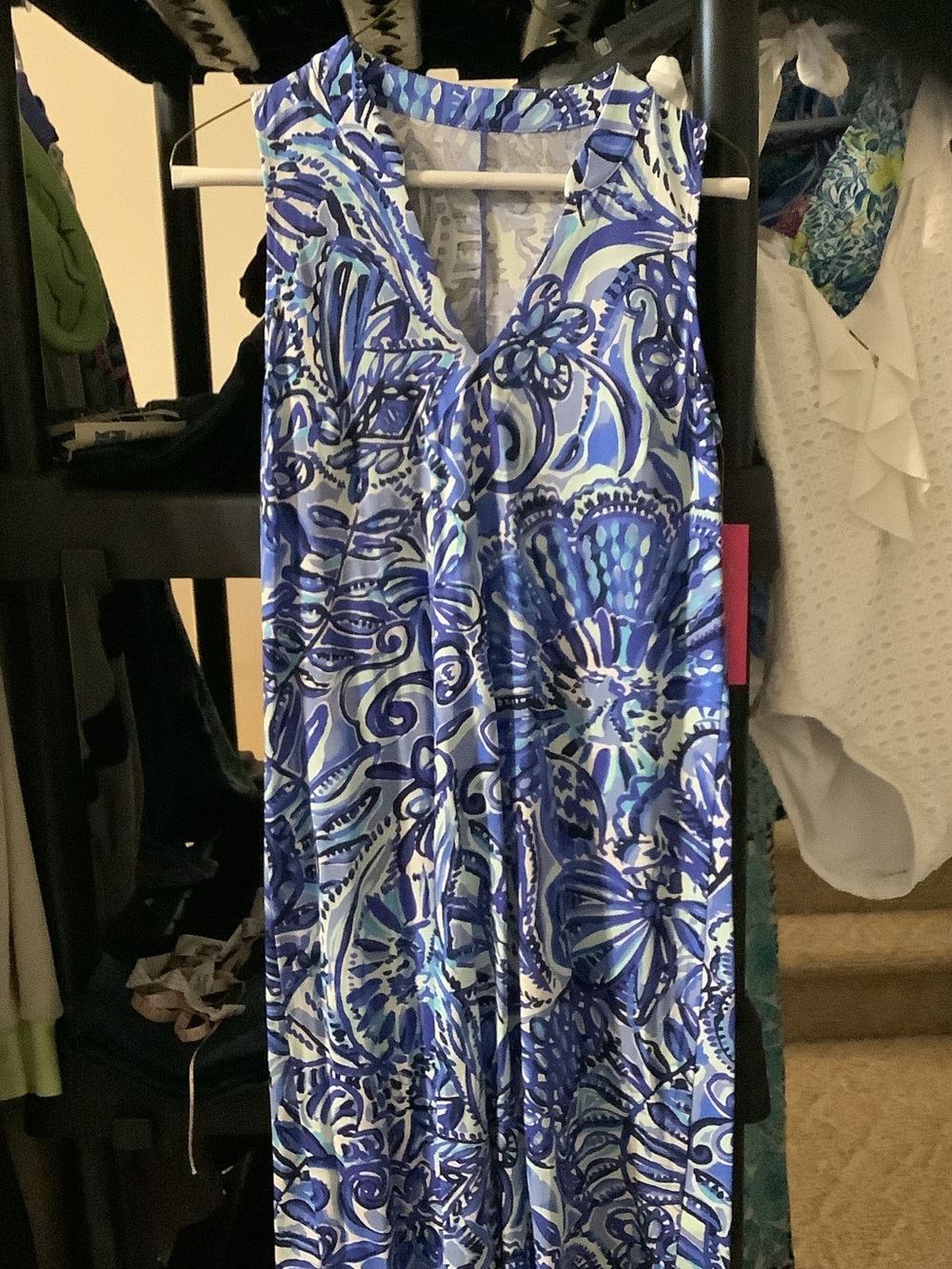 Lilly Pulitzer iris Blue & White Paisley Emile Midi Dress‎